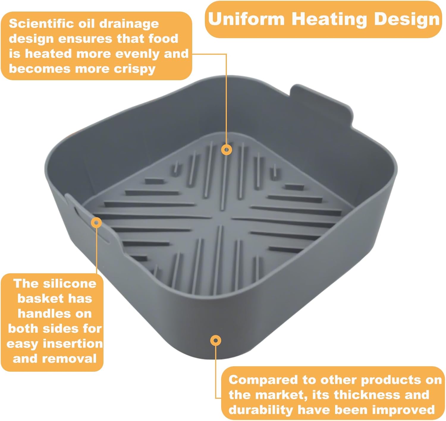 Non-stick 8.2inch Air Fryer Si - Air Fryer Silicone Pot Liner ulasan dan harga