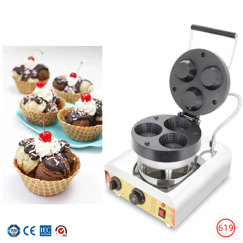Commercial Triple-Hole Ice Cre - Mini Waffle Maker Machine ulasan dan harga